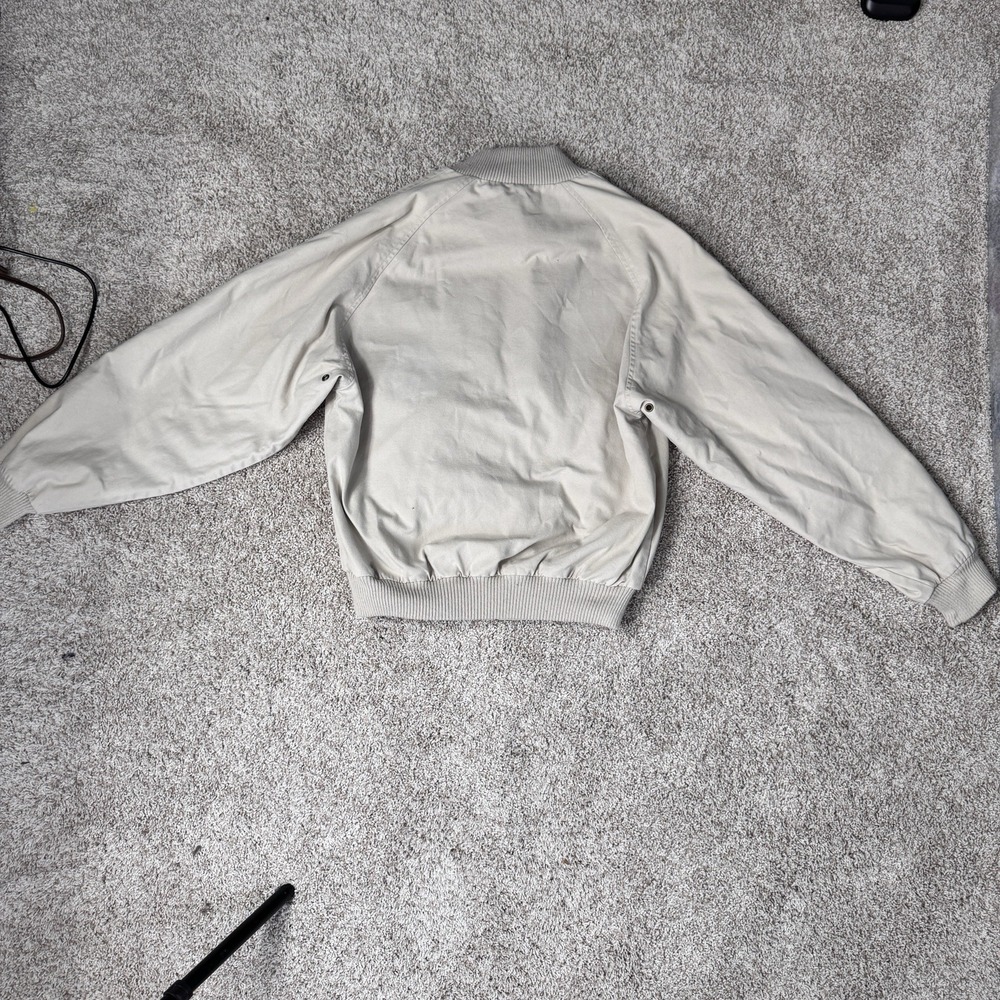 Vintage Eddie Bauer Mens Harrington Jacket Sz S Bomber Khaki Canvas 90s Baggy - Picture 5 of 12